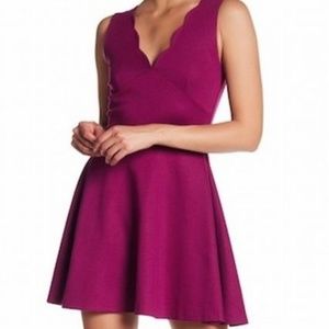 Love...Ady NEW Purple Scalloped V-Neck XS Fit & Fl
